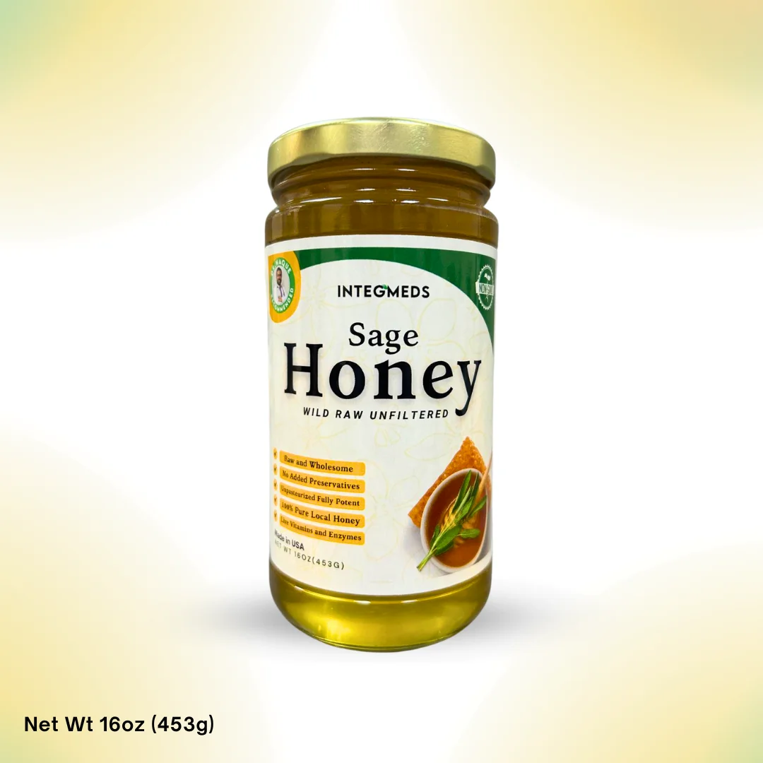 Wild Harvest Sage Honey 100% Raw & Unfiltered 16oz Jar